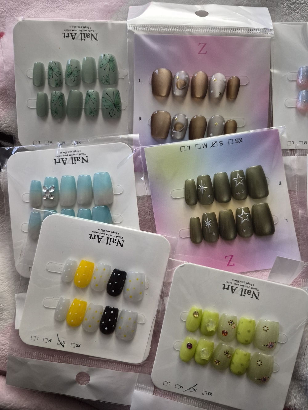 Assorted Press-On Nail Set - Lime Green